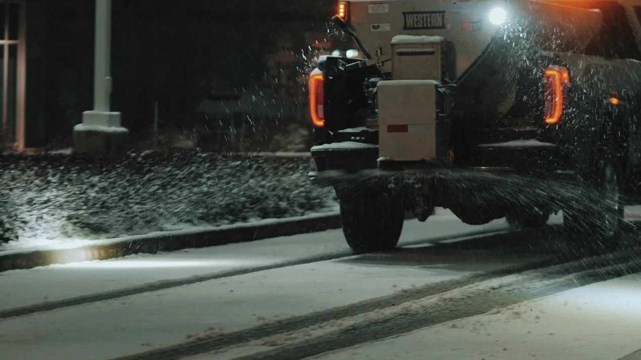 Roads Being Salted with Rock Salt
