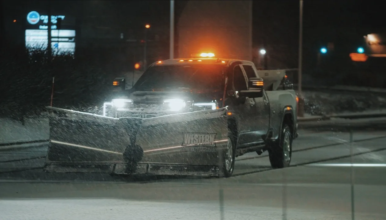 Snow Plow Out During a Snow Storm